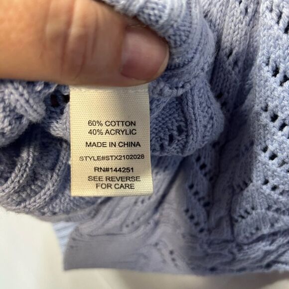 twist back POINTELLE KNIT crop sweater - Picture 6 of 7